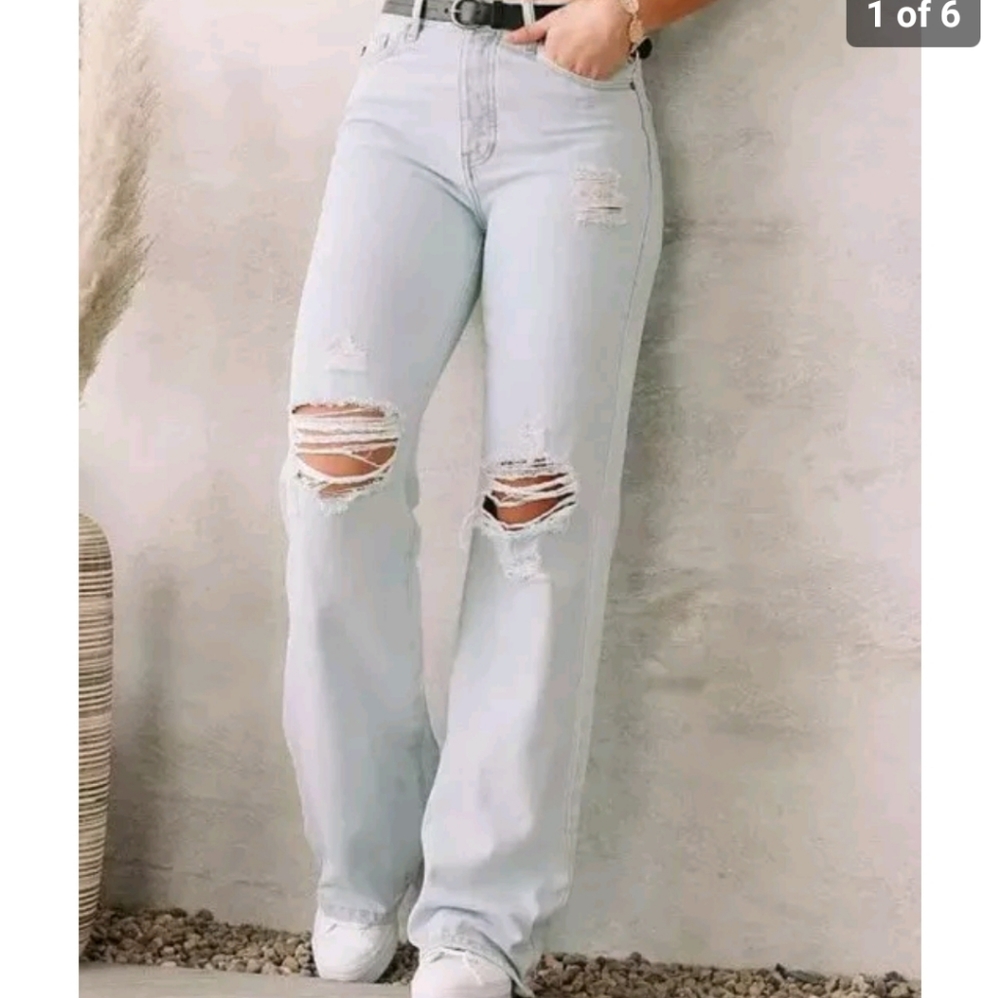 KanCan Jeans Ultra High Rise 90's Flare‎ Distressed Button Fly Size 29
